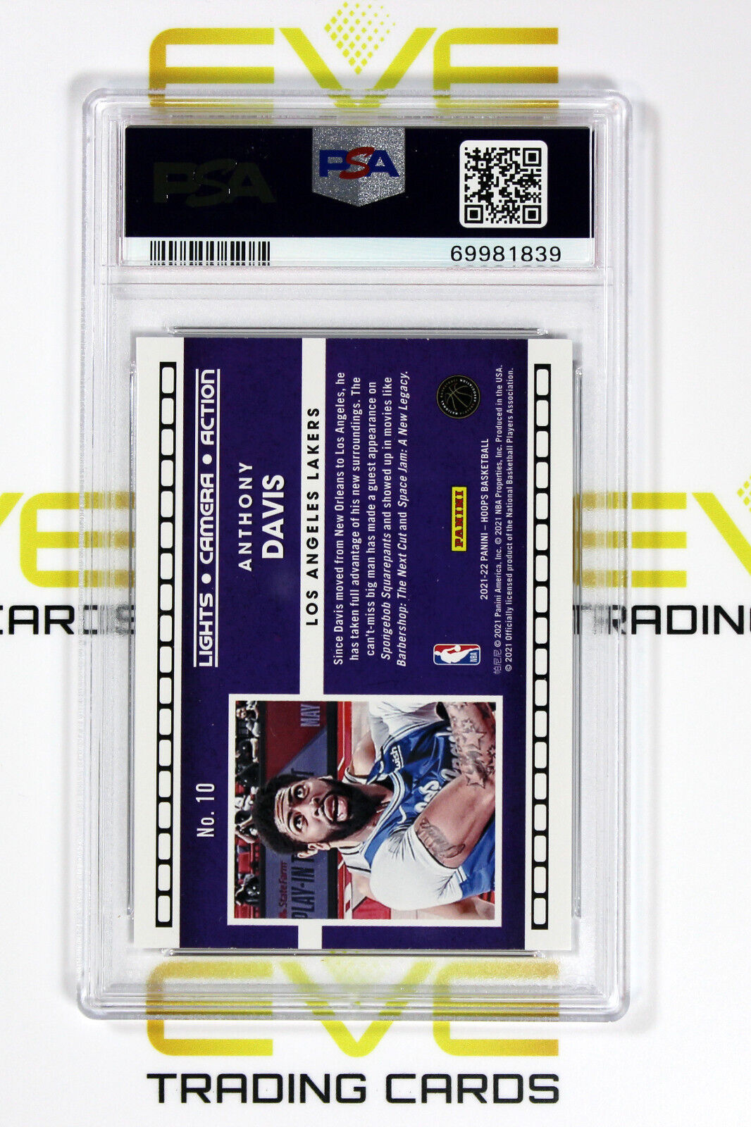 Graded Basketball Card #10 2021 Panini Lights Camera Action Anthony Davis PSA 9