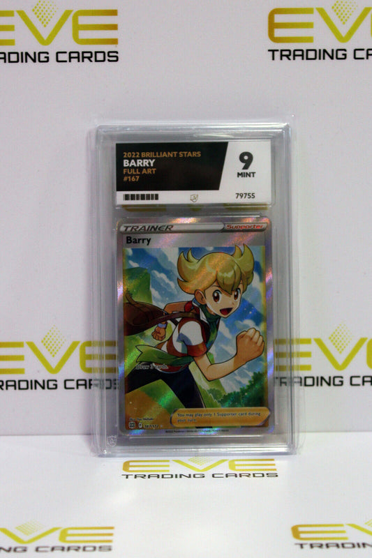 Graded Pokemon Card - #167/172 2022 Brilliant Stars Barry Full Art - Ace 9