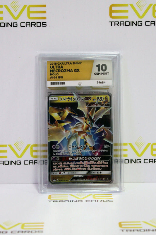 Graded Pokemon Card- #104/150 2018 GX Ultra Shiny Ultra Necrozma GX Holo -Ace 10