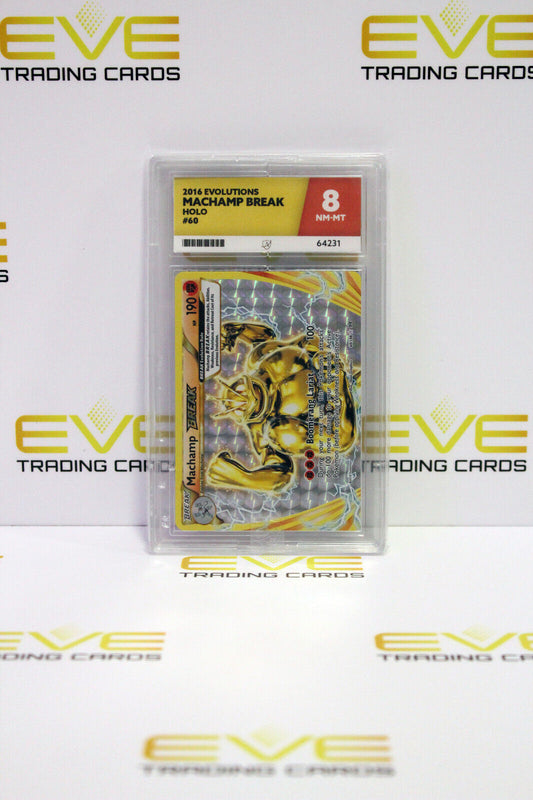 Graded Pokemon Card - #60/108 2016 Evolutions Machamp Break Holo - Ace 8