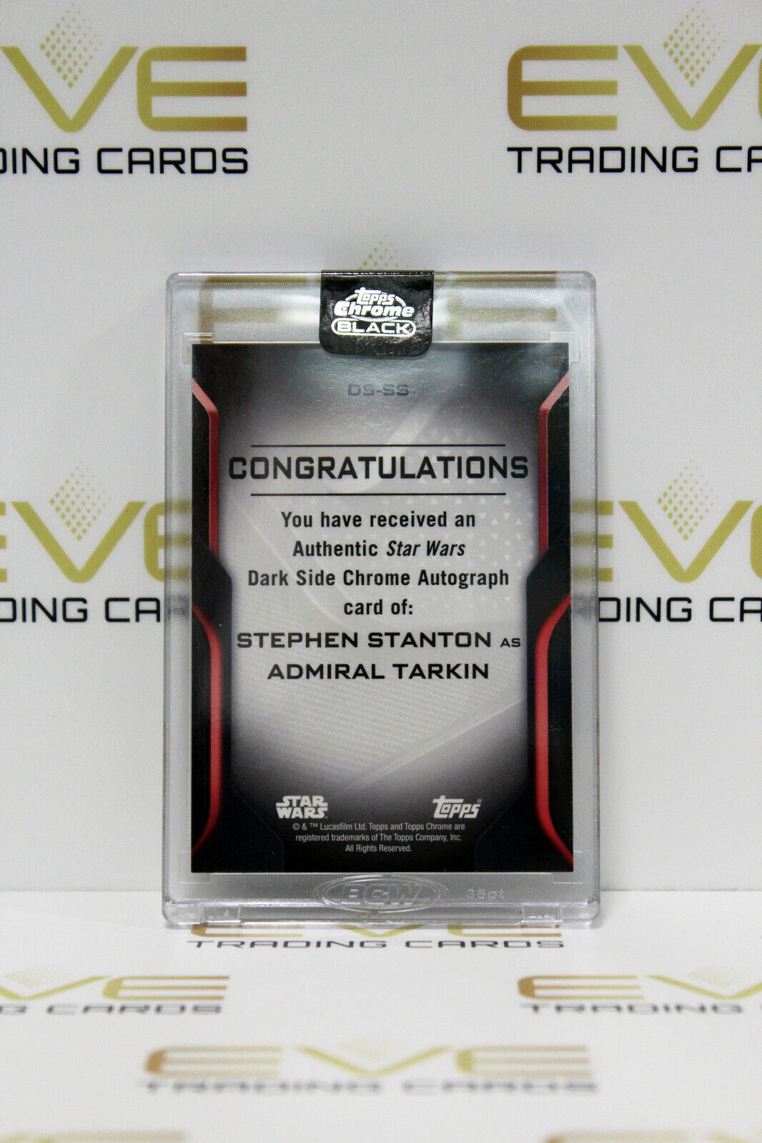 Topps Chrome Black Star Wars Stephen Stanton/Admiral Tarkin Auto Slabbed Card