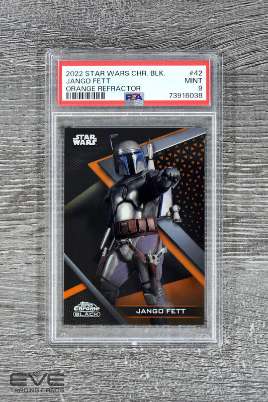 2022 Topps Star Wars Chrome Black #42 Jango Fett Orange Refractor /25 - PSA 9