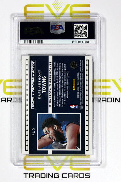 Graded Basketball #5 2021 Panini Lights Camera Action Karl-Anthony Towns PSA 9