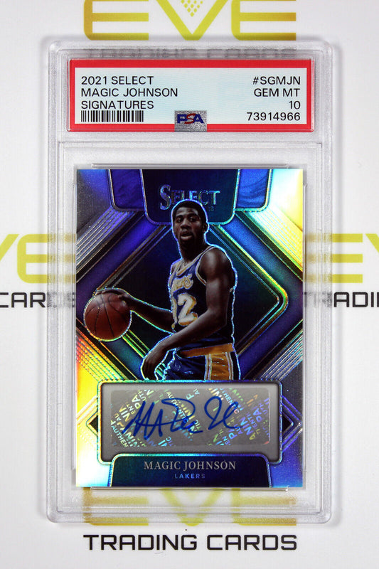 2021 Panini Select Signatures Basketball Card #SG-MJN Magic Johnson /199 -PSA 10