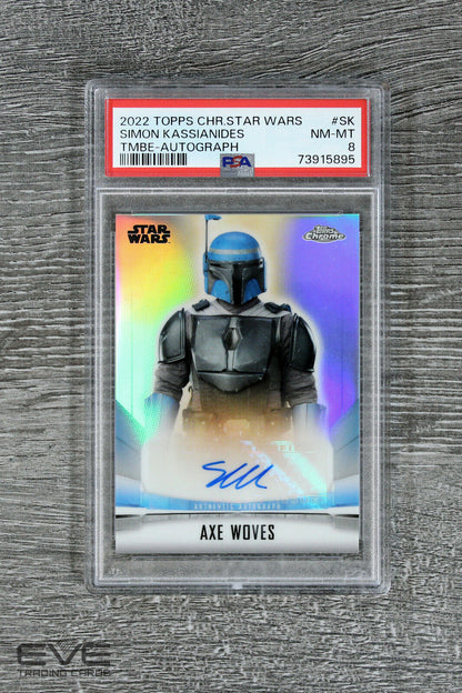 Topps Star Wars The Mandalorian #A-SK Simon Kassianides Axe Woves Auto - PSA 8