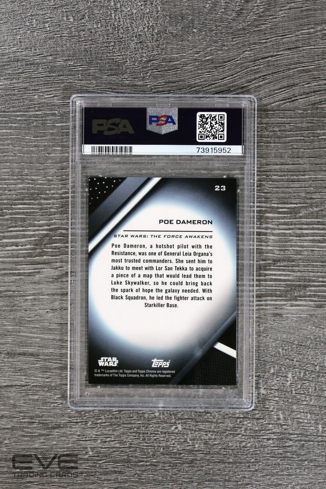 2022 Topps Star Wars Chrome Black #23 Poe Dameron Base Card - PSA 9