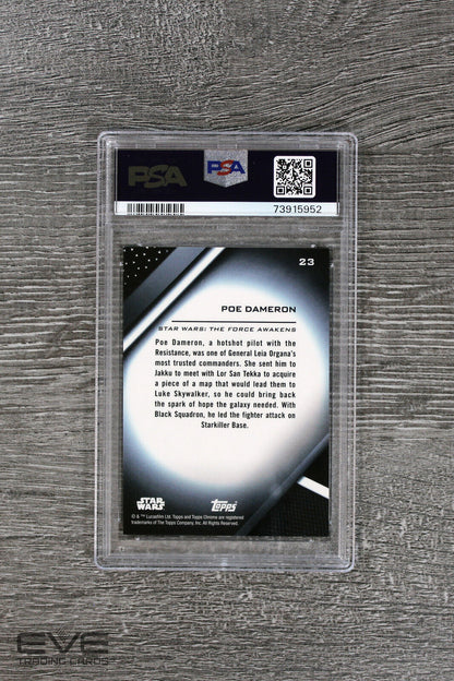 2022 Topps Star Wars Chrome Black #23 Poe Dameron Base Card - PSA 9