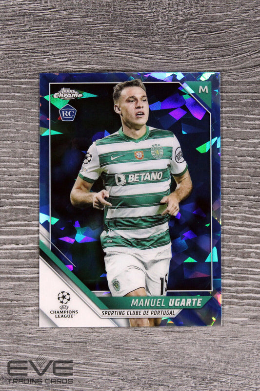 2021-22 Topps Champions League #7 Manuel Ugarte Blue Cracked Ice Rookie - NM/M