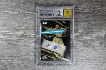 Topps Chrome Black Star Wars Ewan McGregor Autograph Card A-EM - 1 of 1 - BGS 9