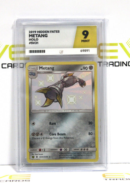 Graded Pokémon Card - SV31/SV94 2019 Metang Hidden Fates Holo - Ace 9