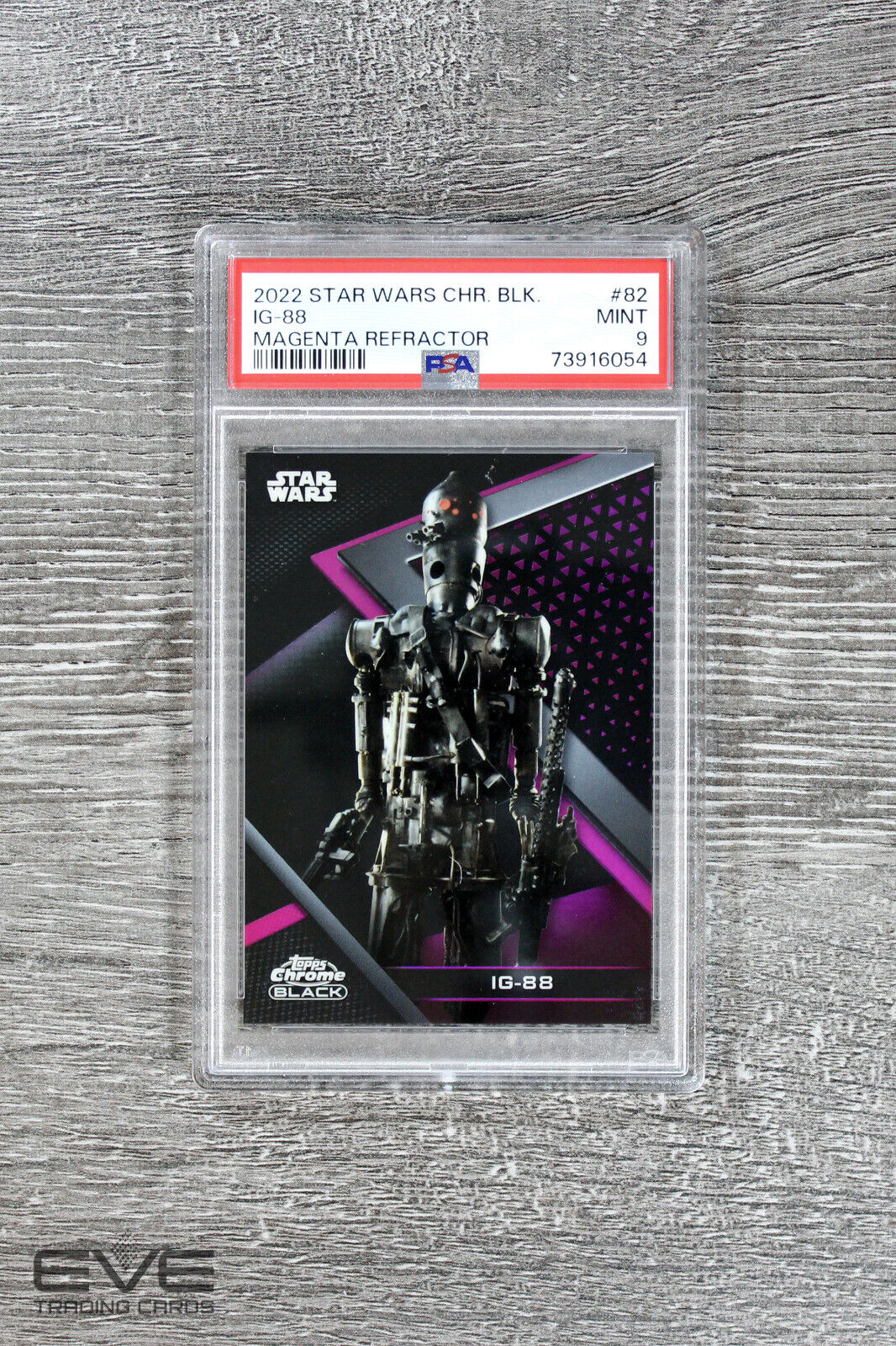 2022 Topps Star Wars Chrome Black #82 IG-88 Magenta /10 - PSA 9 First on Print