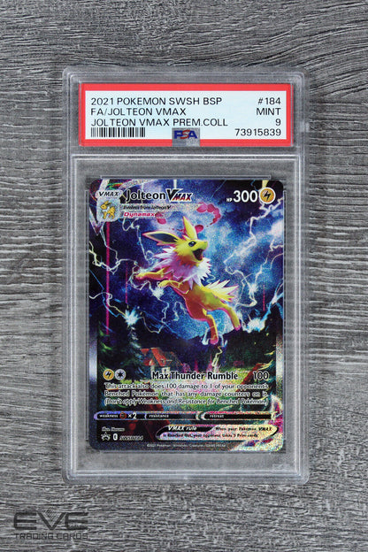 Pokemon Card- #SWSH184 2021 Jolteon VMAX Black Star Promo Premium Full Art PSA 9