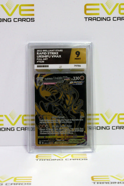 Graded Pokemon Card- #TG30/TG30 Brilliant Stars Rapid Strike Urshifu VMAX -Ace 9