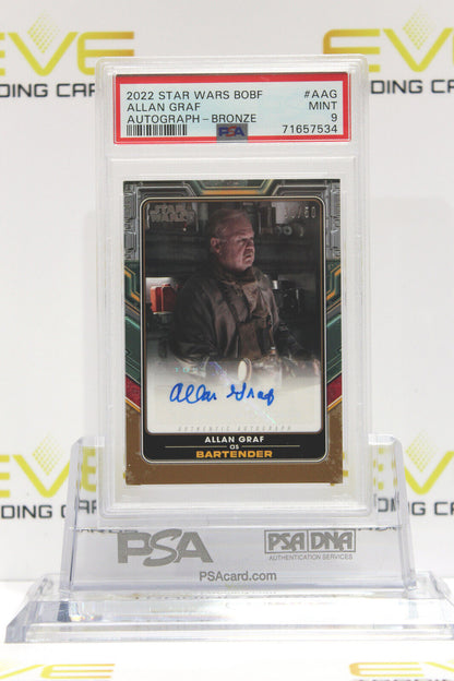 2022 Topps Star Wars Book of Boba Fett Card Allan Graf #A-AG Bronze Auto - PSA 9