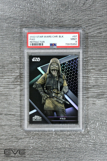 2022 Topps Star Wars Chrome Black #97 Pao Refractor /199 - PSA 9