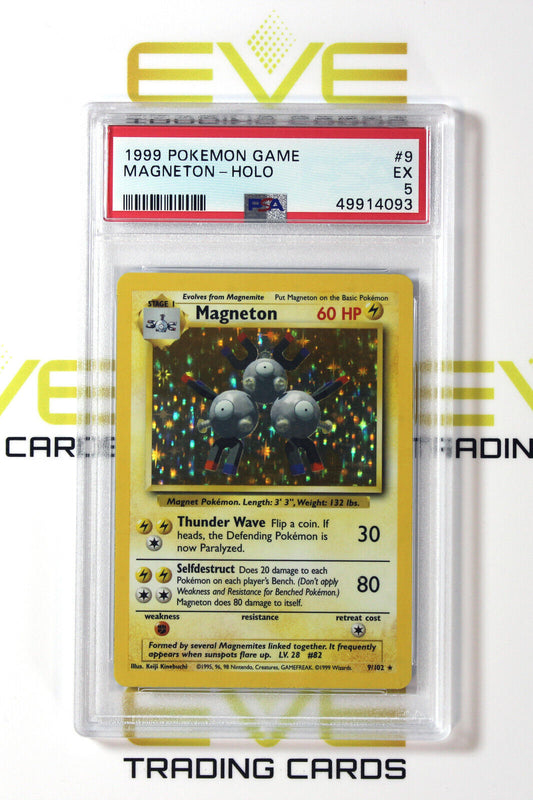 Graded Pokemon Card - #9/102 1999 Magneton Holo - PSA 5