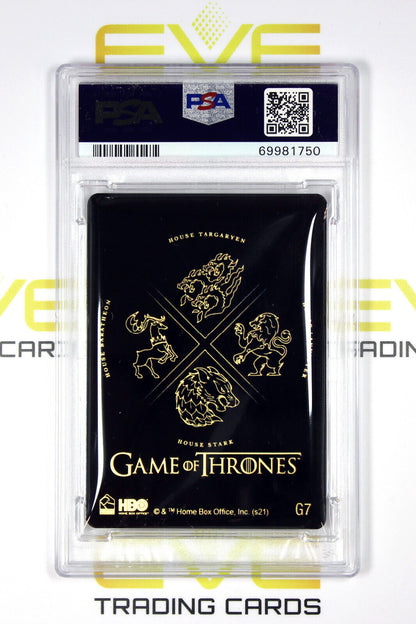 Graded Game of Thrones Card - #G7 2021 House Lannister - Gold Icons - PSA 8