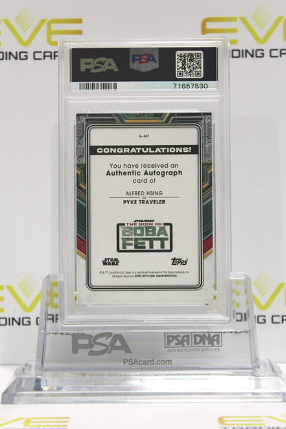 2022 Topps Star Wars Book of Boba Fett Card Alfred Hsing #A-AH Auto - PSA 9