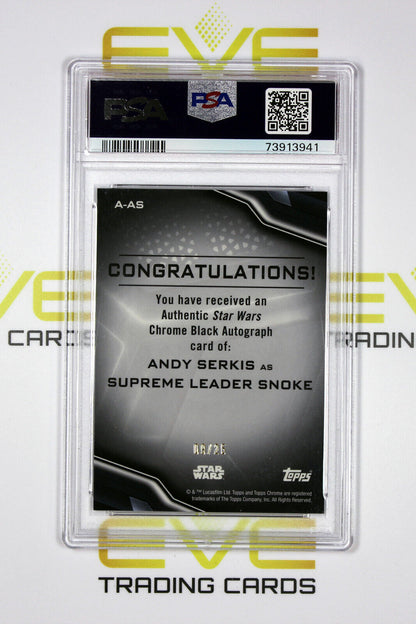 Topps Chrome Black Star Wars #A-AS Andy Serkis as Snoke Autograph /25 - PSA 9