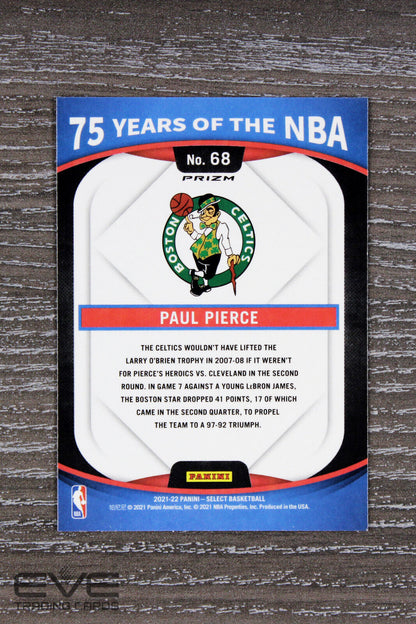2021-22 Panini NBA Select Basketball #68 Paul Pierce Silver Prizm 75 Years NM/M