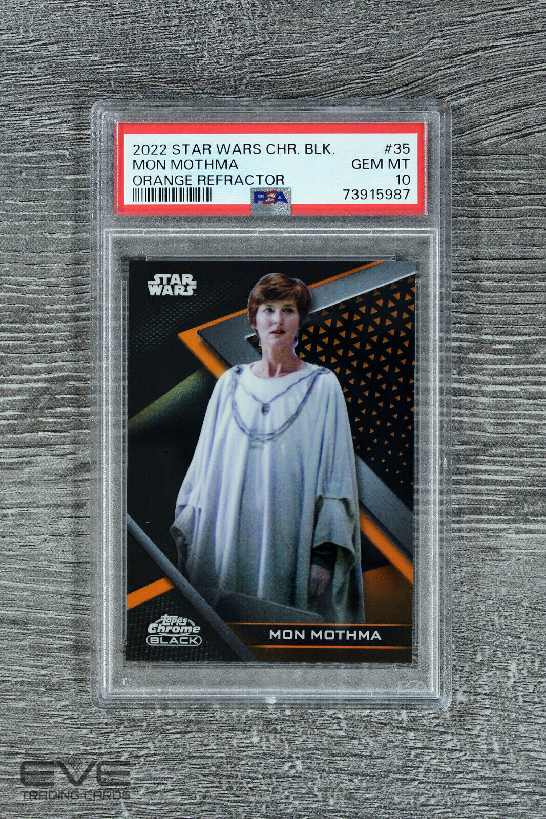 2022 Topps Star Wars Chrome Black #35 Mon Mothma Orange Refractor /25 - PSA 10