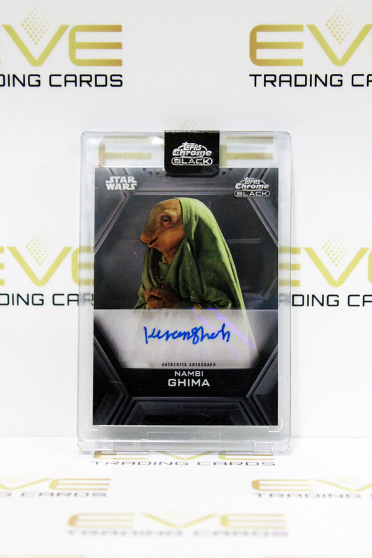 Topps Chrome Black Star Wars Kiran Shah/Nambi Ghima Autographed Slabbed Card