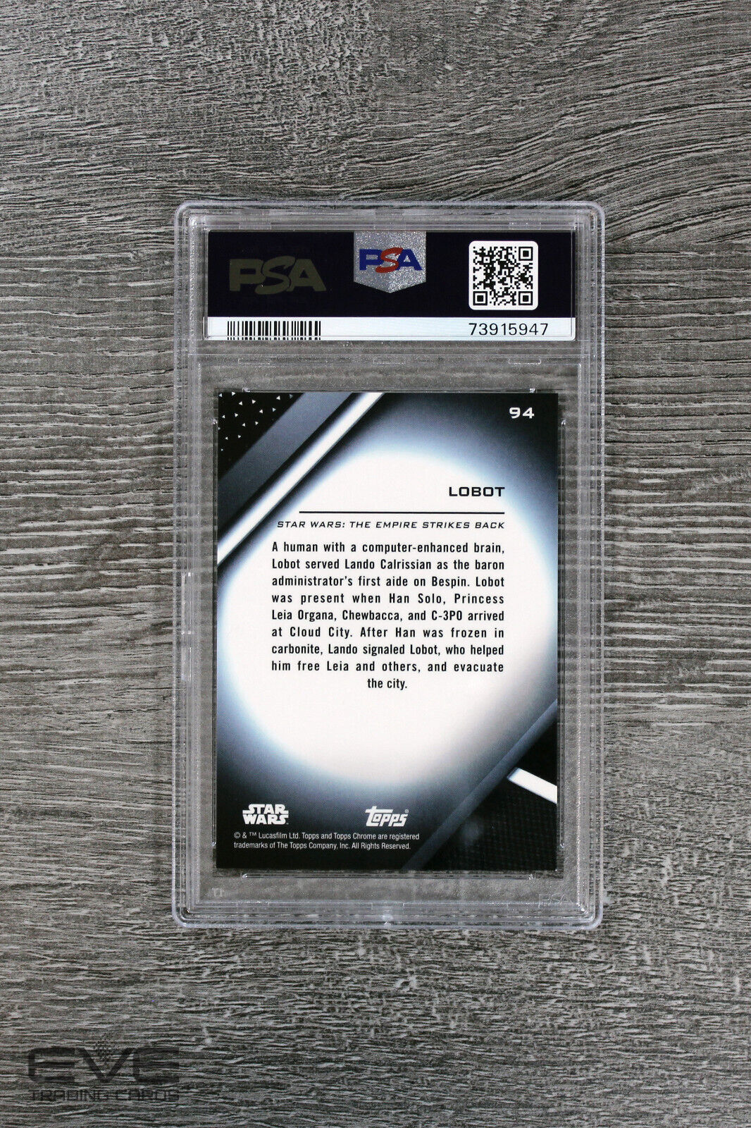 2022 Topps Star Wars Chrome Black #94 Lobot Base Card - PSA 10