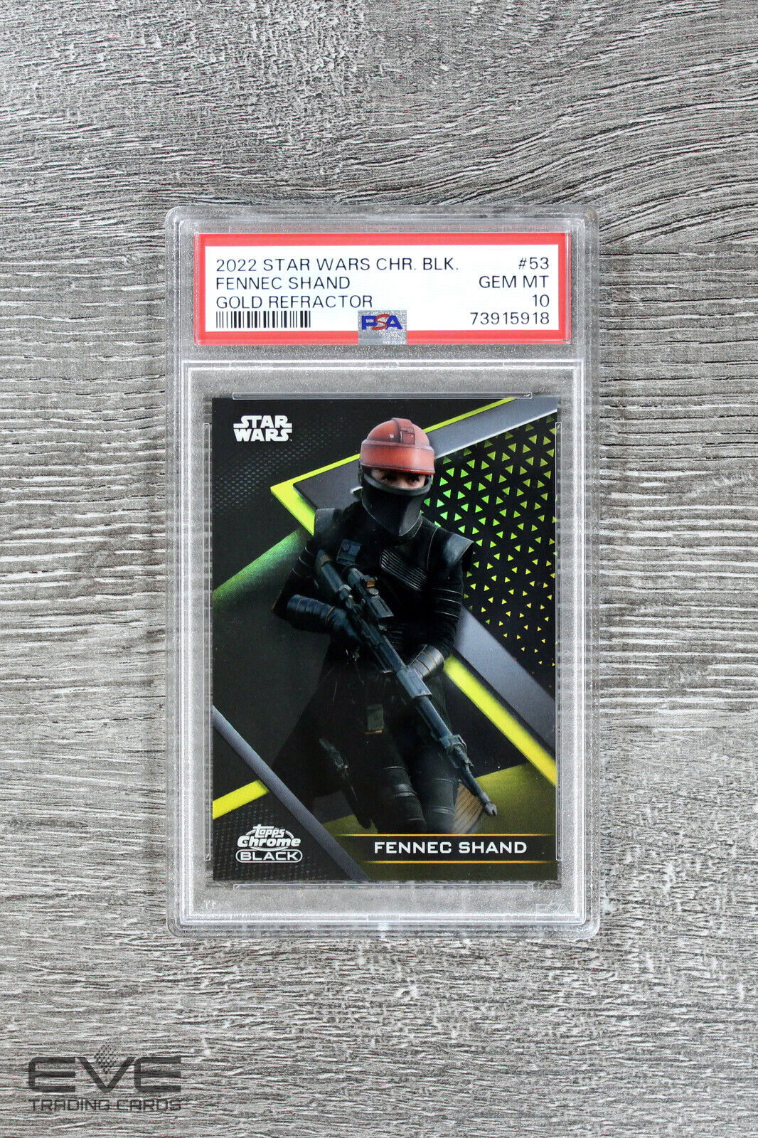 2022 Topps Star Wars Chrome Black #53 Fennec Shand Gold Refractor /50 - PSA 10