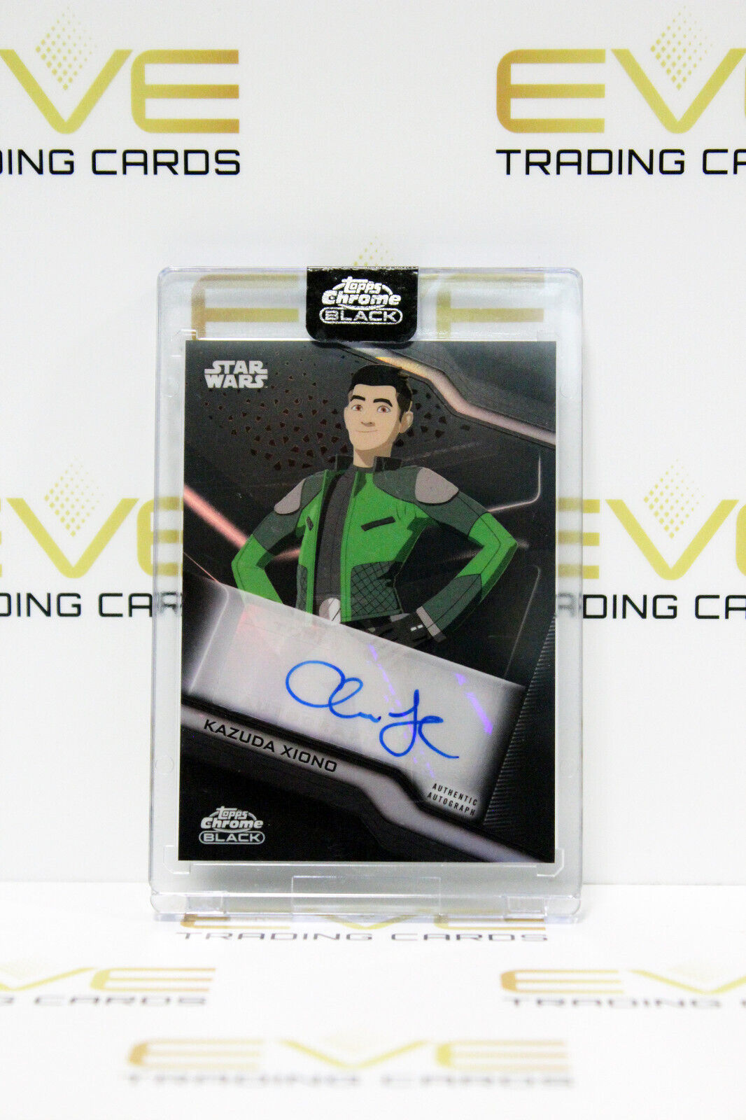 Topps Chrome Black Star Wars Christopher Sean/Kazuda Xiono Auto Slabbed Card