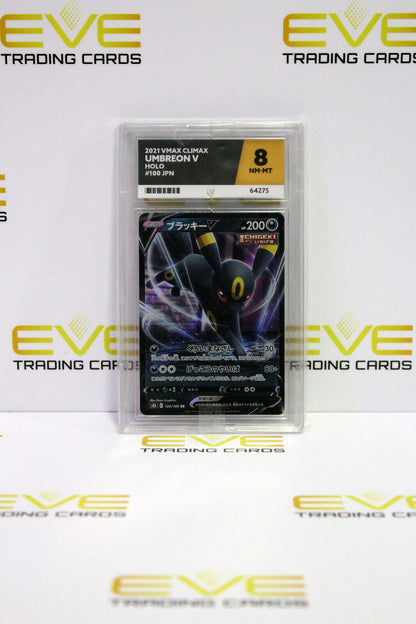 Graded Pokemon Card - #100/184 2021 VMAX Climax Umbreon V Holo Japan - Ace 8