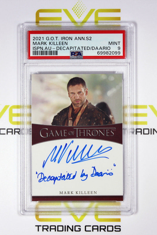 Graded Game of Thrones Autographed Card - 2021 Mark Killeen as Mero - PSA 9