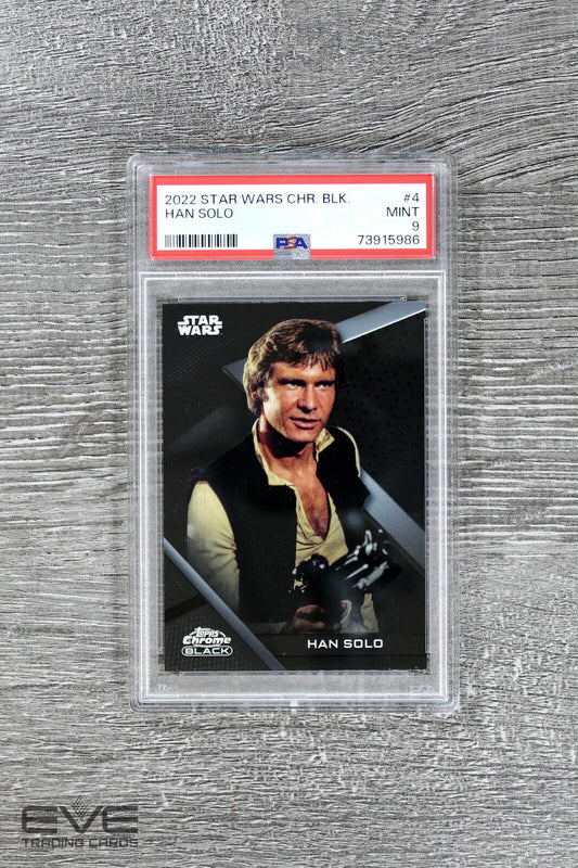 2022 Topps Star Wars Chrome Black #4 Han Solo Base Card - PSA 9