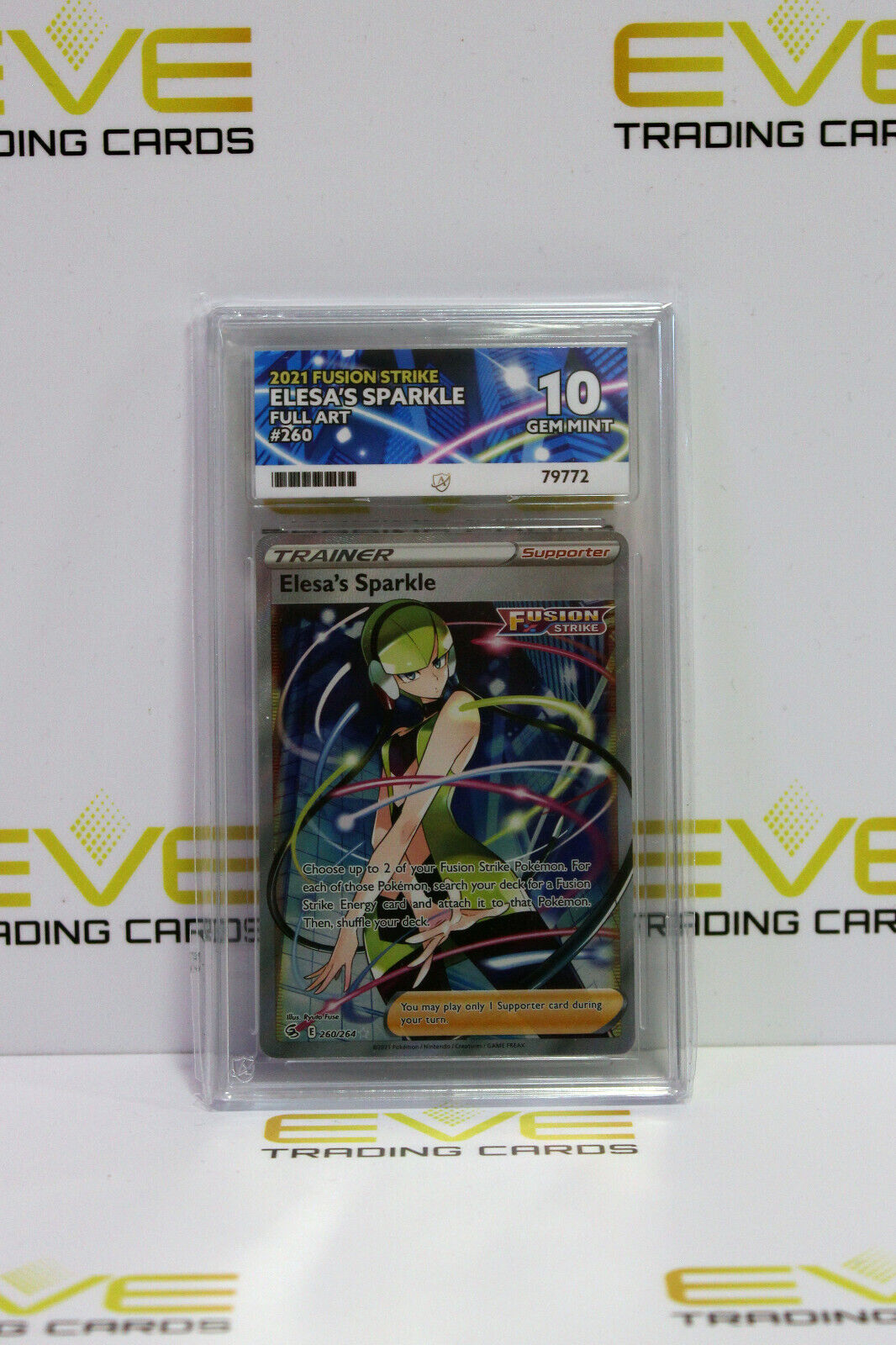 Graded Pokemon Card - #260/264 2021 Fusion Strike Elesa's Sparkle FA - Ace 10