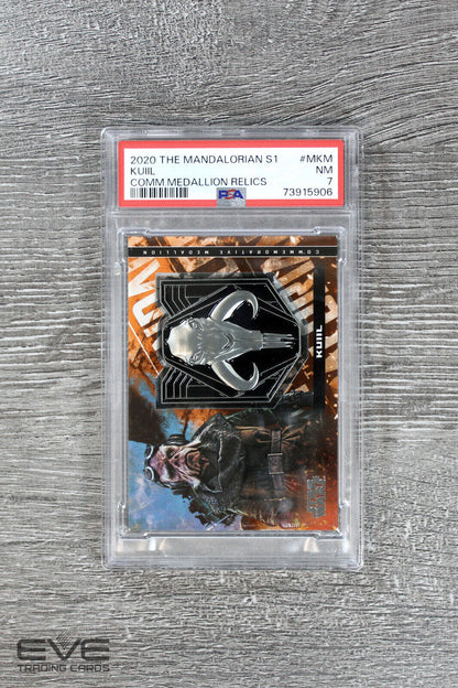 2020 Topps Star Wars Mandalorian S1 #M-KM Kuiil Mudhorn Medallion Card - PSA 7