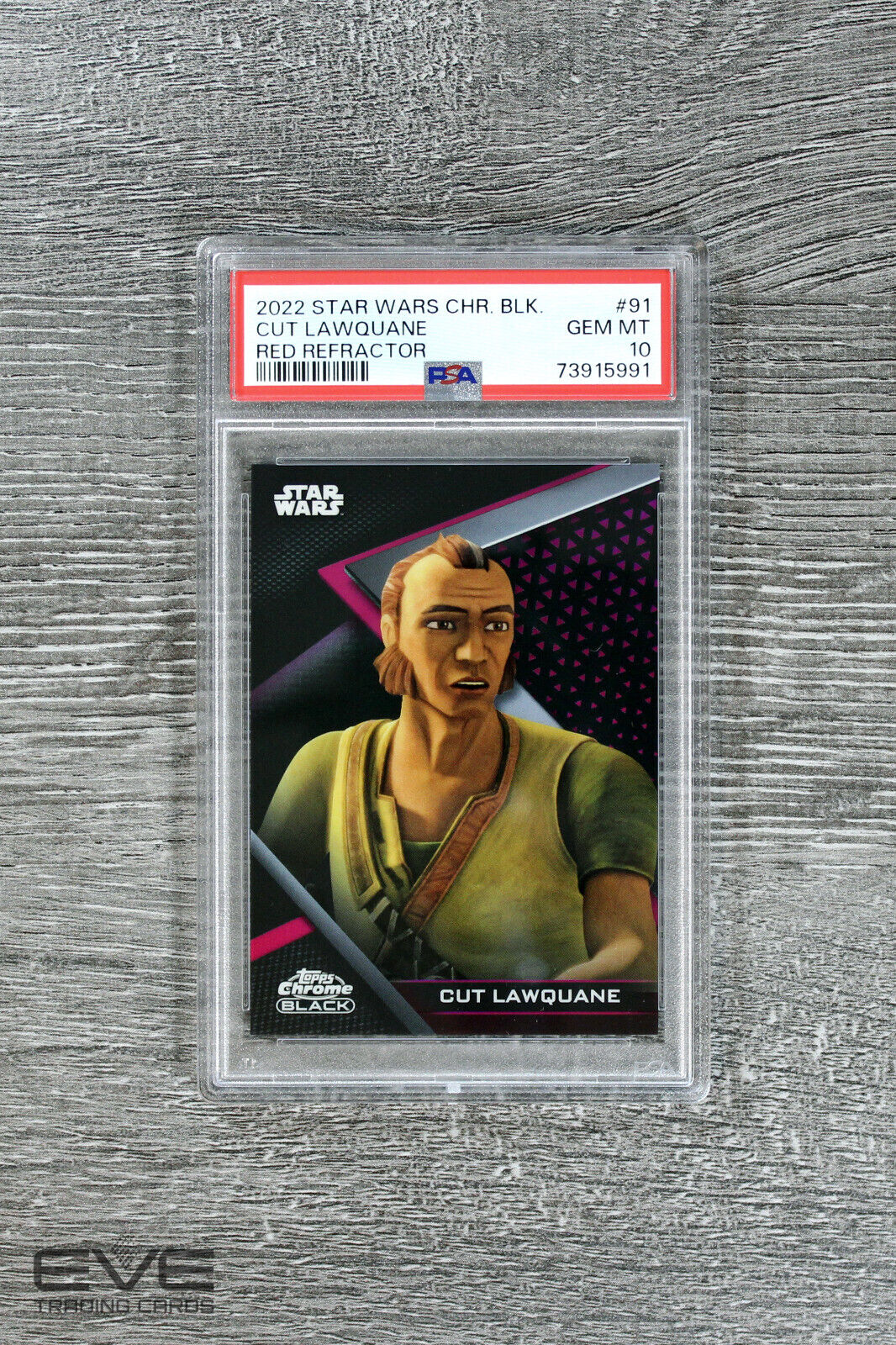 2022 Topps Star Wars Chrome Black #91 Cut Lawquane Red Refractor /5 - PSA 10