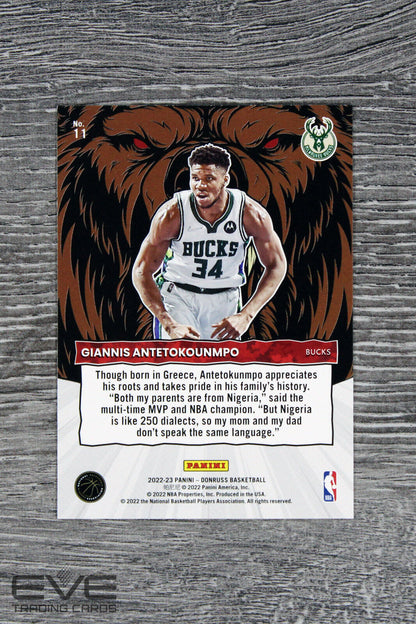 2022-23 Panini Donruss Basketball Card #11 Giannis Antetokounmpo Unleashed NM/M