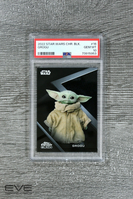 2022 Topps Star Wars Chrome Black #16 Grogu Base Card - PSA 10