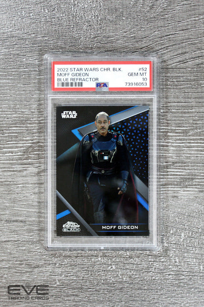 2022 Topps Star Wars Chrome Black #52 Moff Gideon Blue Refractor /75 - PSA 10