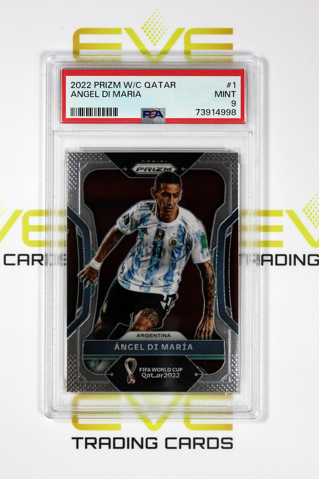 2022 Panini Prizm FIFA Road to World Cup #1 - Angel Di Maria - PSA 9