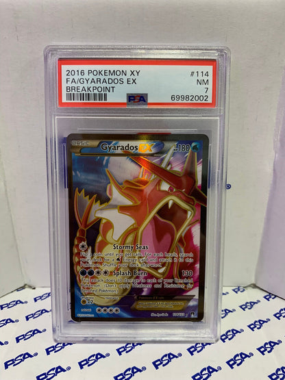 Graded Pokemon Card - 114/122 2016 Pokemon XY FA/Gyarados Ex Breakpoint PSA 7