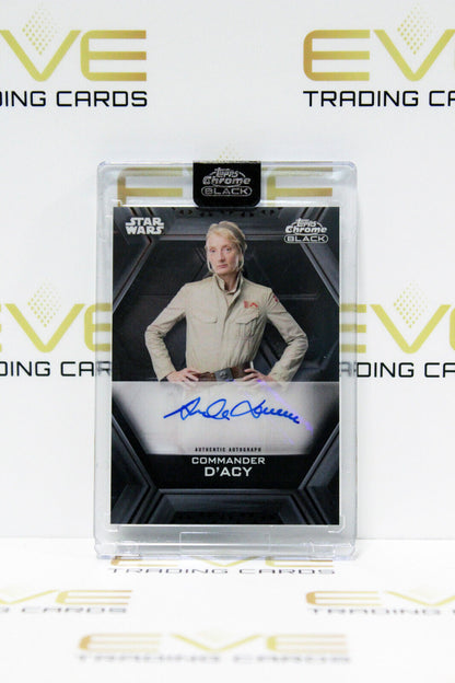 Topps Chrome Black Star Wars Amanda Lawrence/Commander D'Acy Auto Slabbed Card