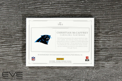 2019 Panini National Treasures Patch Booklet #TPB-5 Christian McCaffrey /25 NM/M