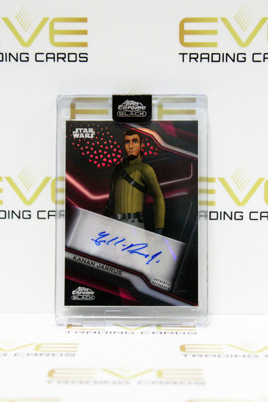 Topps Chrome Black Star Wars Freddie Prinze Jr as Kanan Jarrus Auto Pink Refract