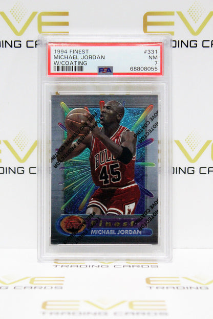 Graded Topps NBA Finest Card - #331 1994 Michael Jordan W/Coating - PSA 7