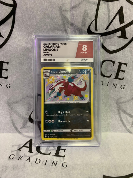 Graded Pokemon Card - #SV079/SV122 2021 SF Galarian Linoone Holo - Ace 8