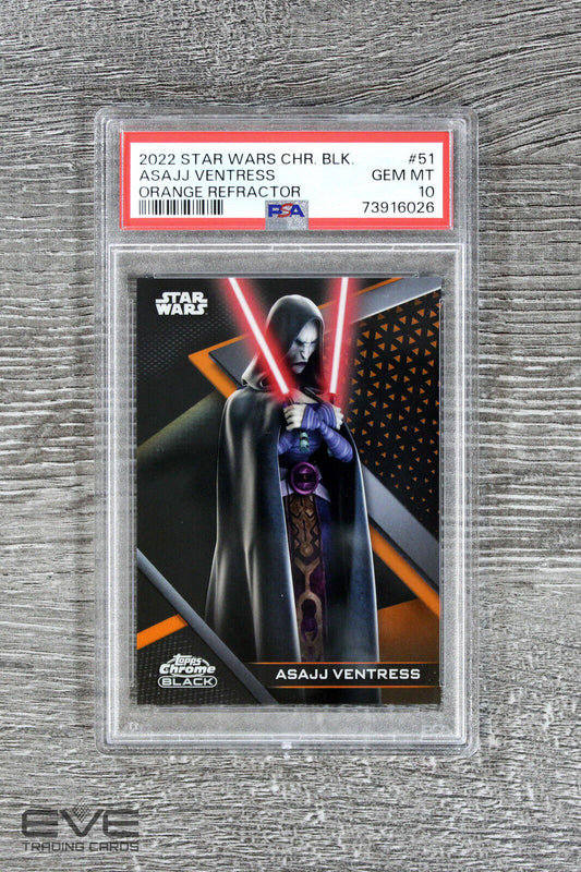 2022 Topps Star Wars Chrome Black #51 Asajj Ventress Orange Refract 25/25 PSA 10