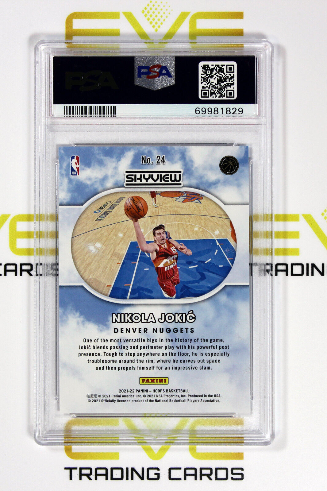 Graded Basketball Card - #24 2021 Panini NBA Hoops Skyview Nikola Jokic - PSA 10