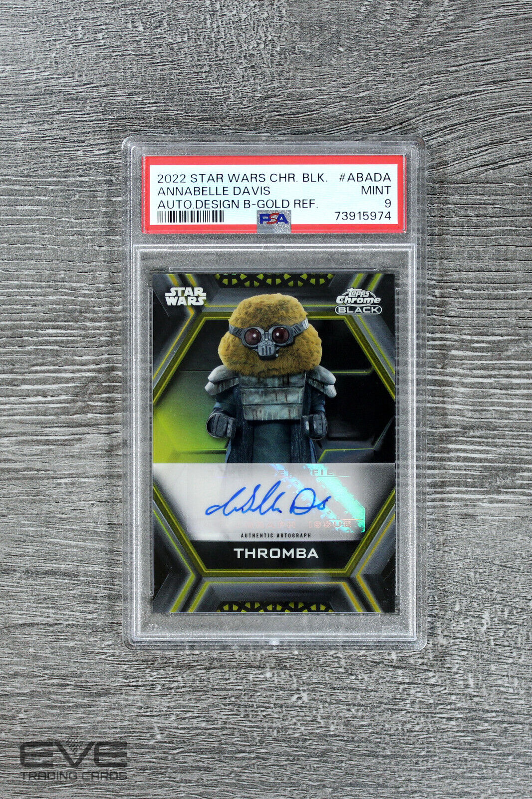 2022 Topps Star Wars Chrome Black #AB-ADA Annabelle Davis Thromba Auto /50 PSA 9