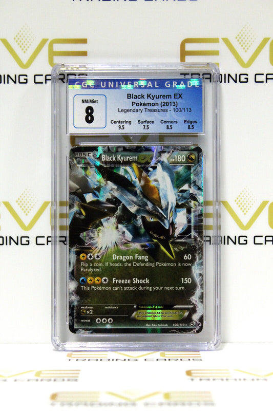 Graded Pokemon Card - #100/113 2013 Black Kyurem EX Legendary Treasures - CGC 8