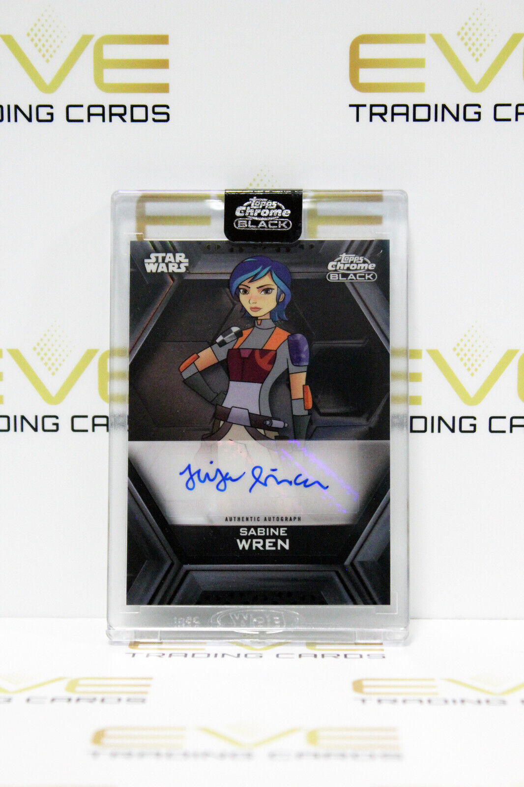 Topps Chrome Black Star Wars Tiya Sircar/Sabine Wren Autographed Slabbed Card